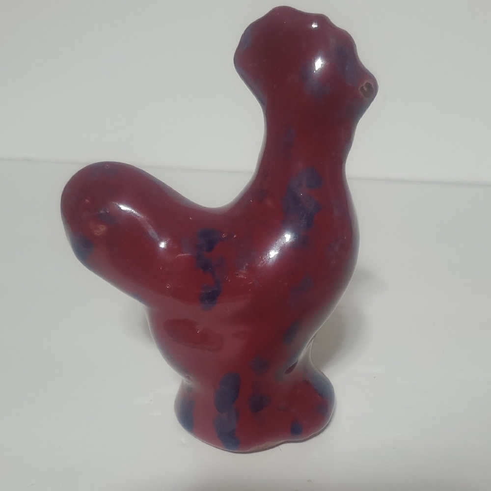 Bybee Pottery Blue And Burgandy Rooster